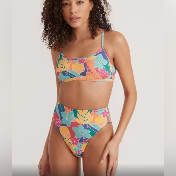 NWT Marine Layer Hibiscus Floral Full Cut Bikini Bottom (XS) - Picture 4 of 10